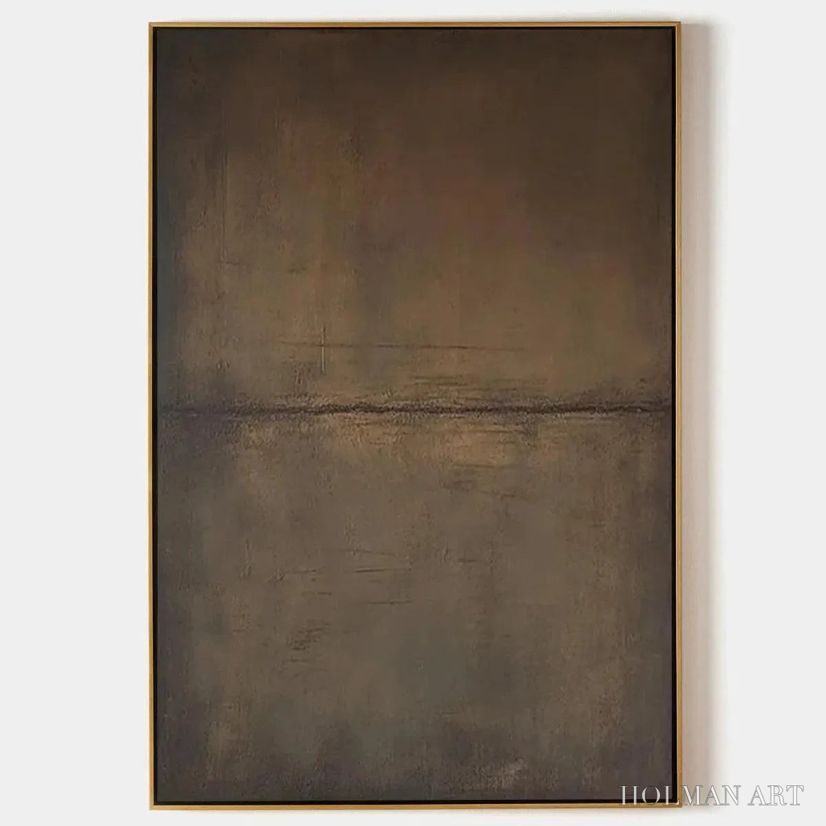 HOLMAN ART Umber Abstract Landscape – Abstract Painting in Brown - image 1