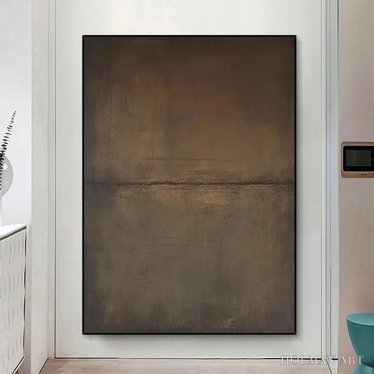 HOLMAN ART Umber Abstract Landscape – Abstract Painting in Brown - image 2