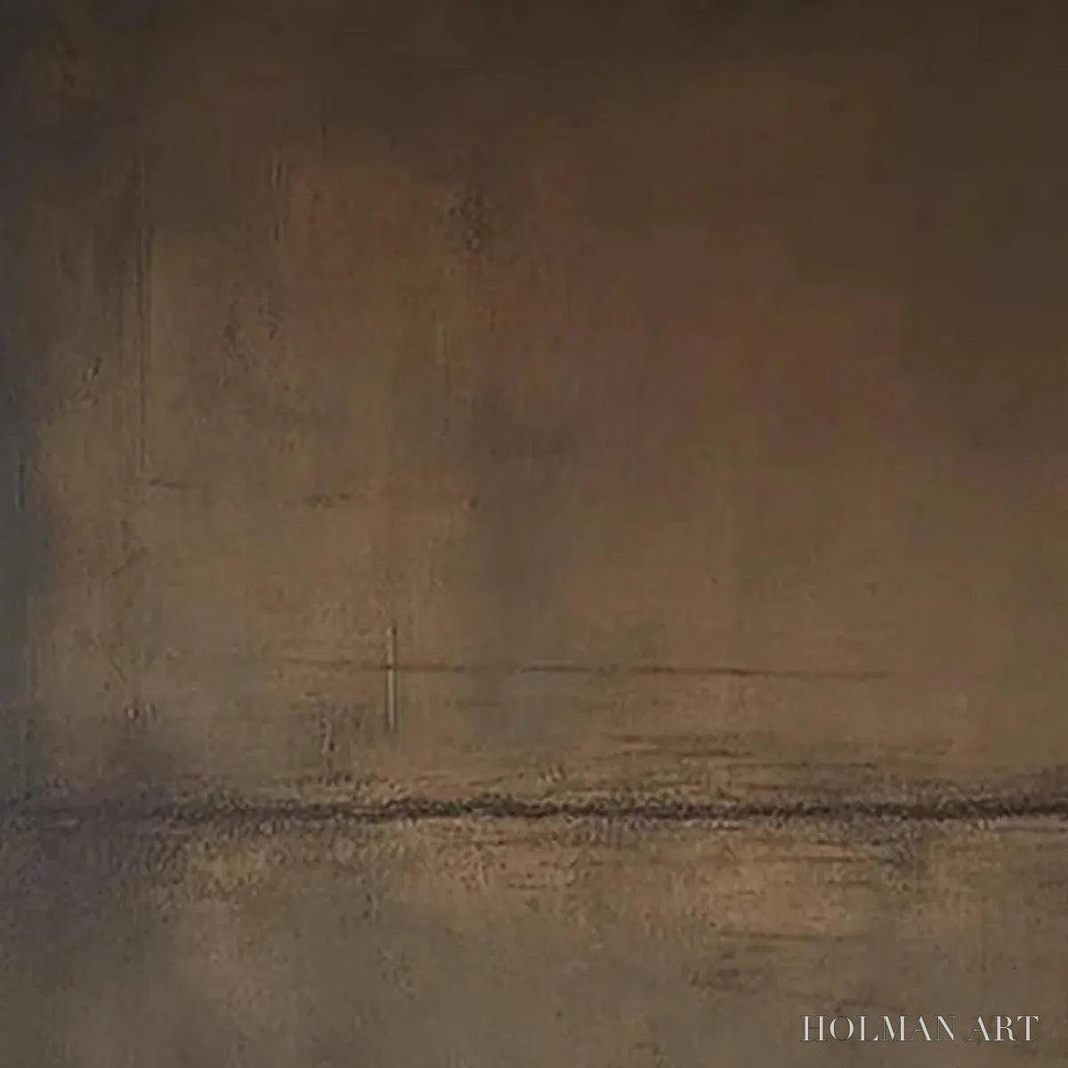 HOLMAN ART Umber Abstract Landscape – Abstract Painting in Brown - image 5
