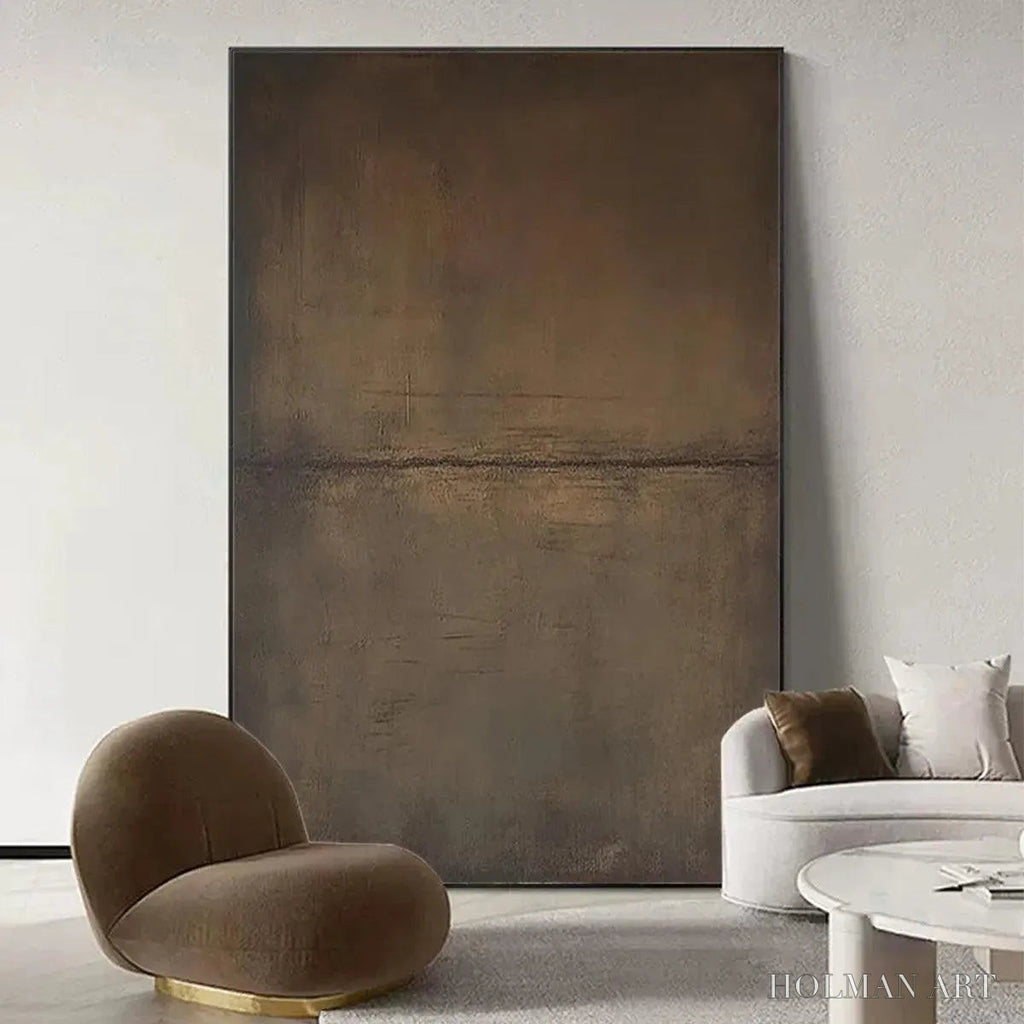 HOLMAN ART Umber Abstract Landscape – Abstract Painting in Brown - image 6