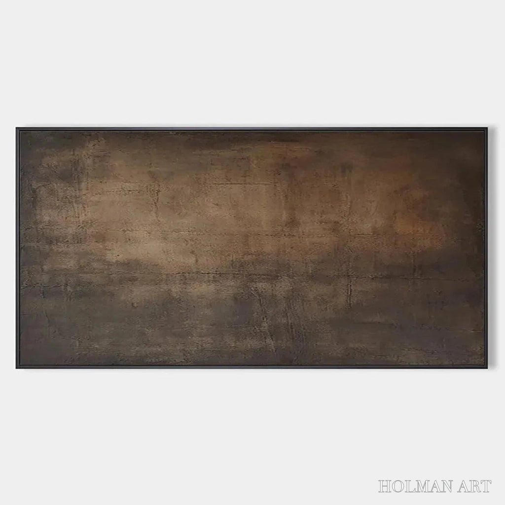 HOLMAN ART Dark Brown Textured Landscape – Abstract Painting in Brown - image 1