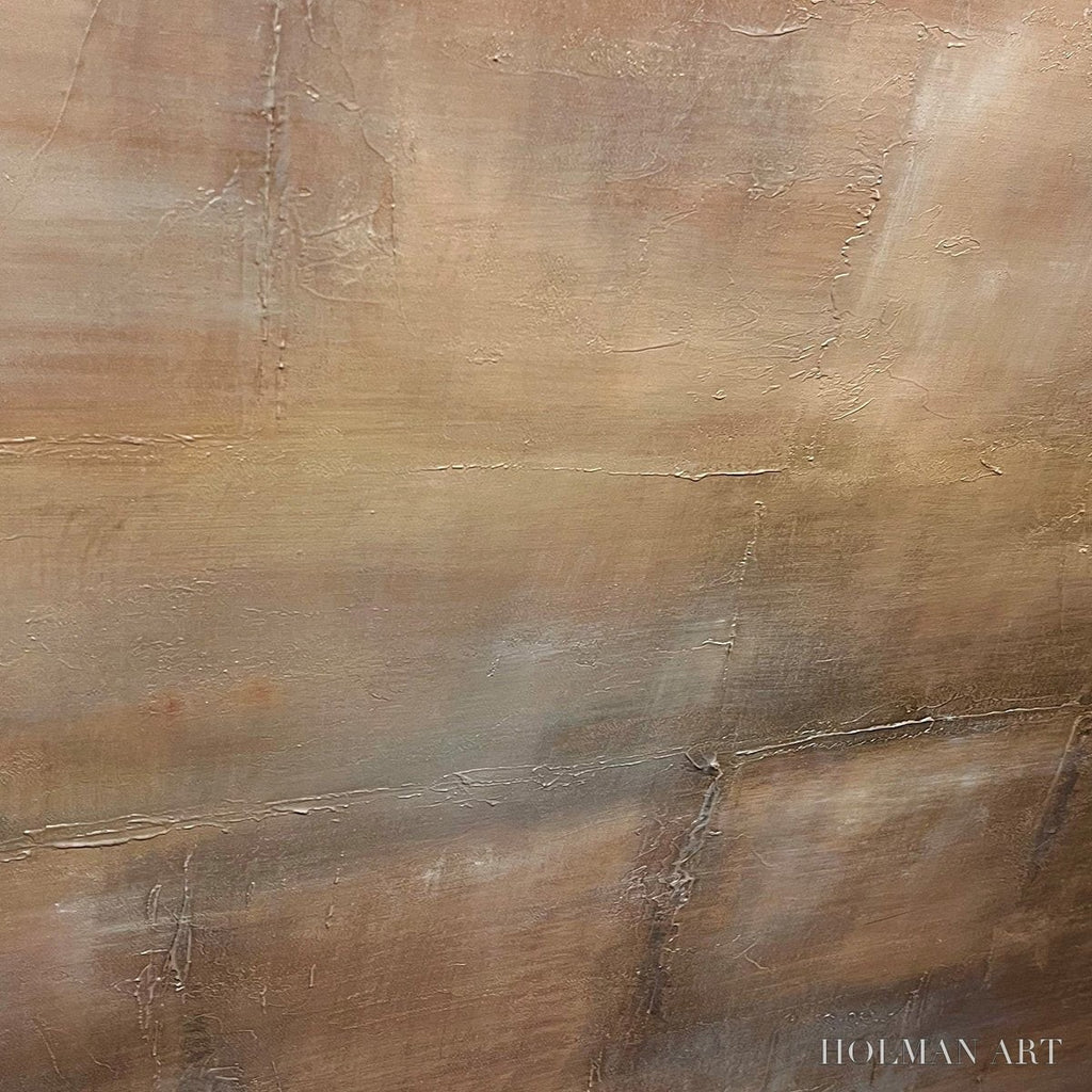 HOLMAN ART Dark Brown Textured Landscape – Abstract Painting in Brown - image 6