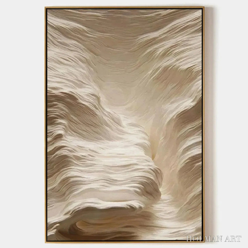 HOLMAN ART White Sand Dunes – Textured Abstract Landscape Painting, Vertical - image 1