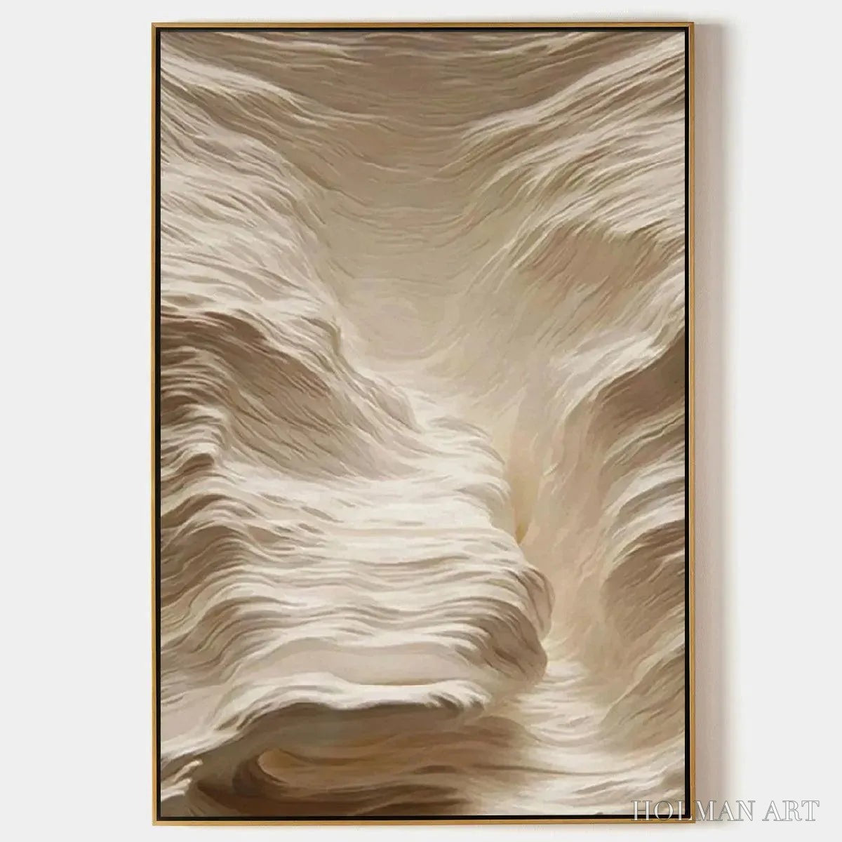 HOLMAN ART White Sand Dunes – Textured Abstract Landscape Painting, Vertical - image 1