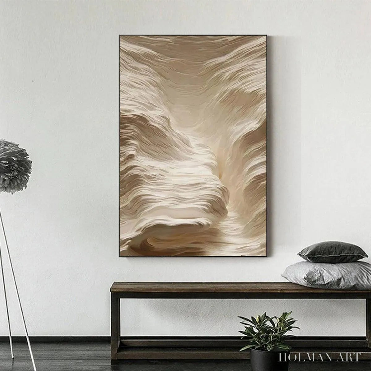 HOLMAN ART White Sand Dunes – Textured Abstract Landscape Painting, Vertical - image 2