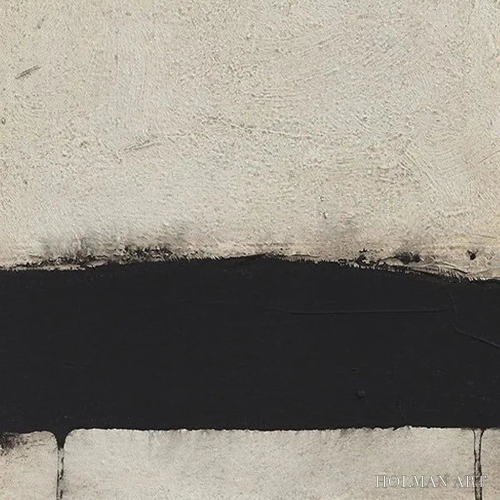 HOLMAN ART Minimalist Black and White Landscape – Textured Abstract Painting, Vertical - image 3