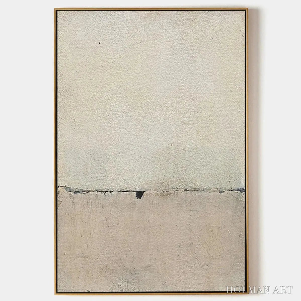 HOLMAN ART Minimalist Earthscape – Neutral Abstract Landscape Painting, Vertical - image 1