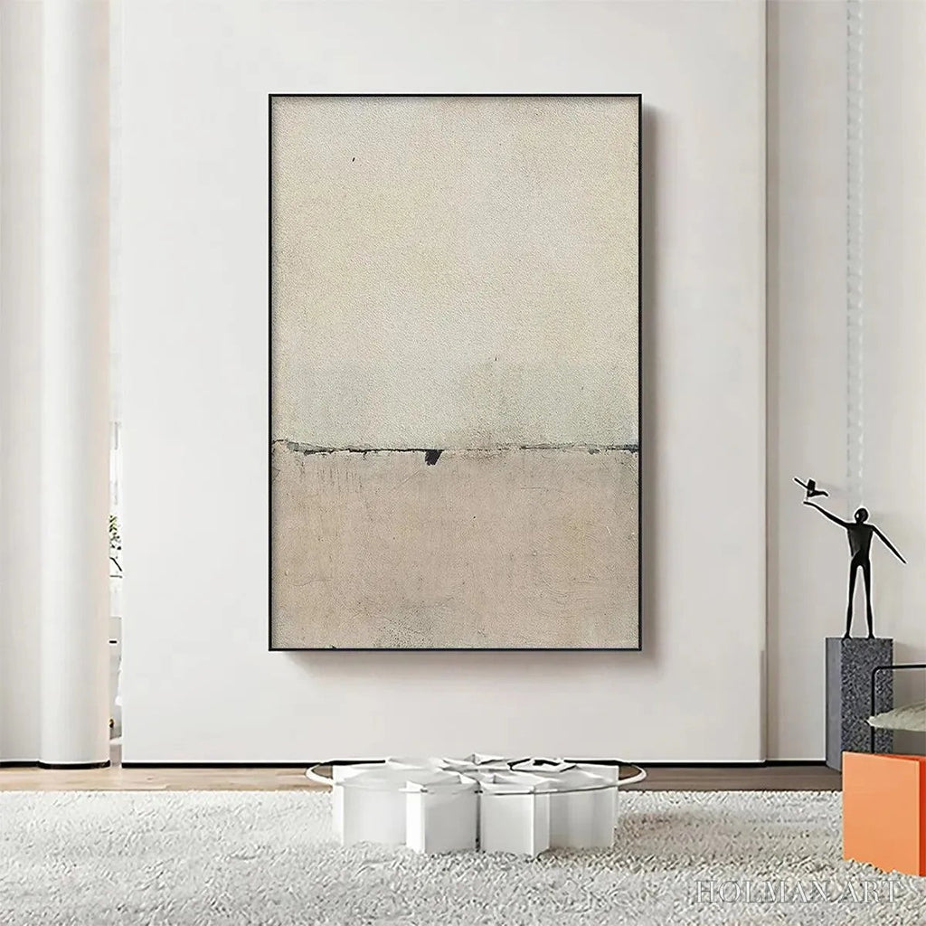 HOLMAN ART Minimalist Earthscape – Neutral Abstract Landscape Painting, Vertical - image 2