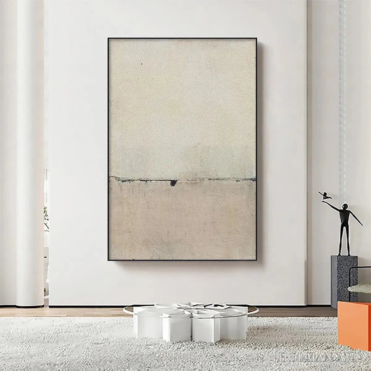 HOLMAN ART Minimalist Earthscape – Neutral Abstract Landscape Painting, Vertical - image 2