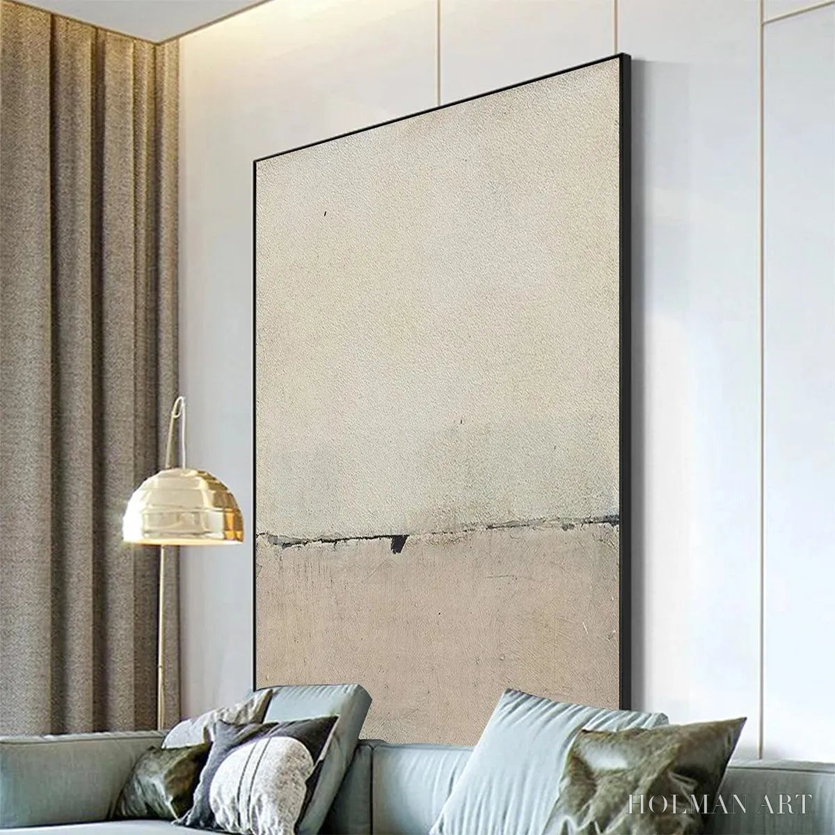 HOLMAN ART Minimalist Earthscape – Neutral Abstract Landscape Painting, Vertical - image 4