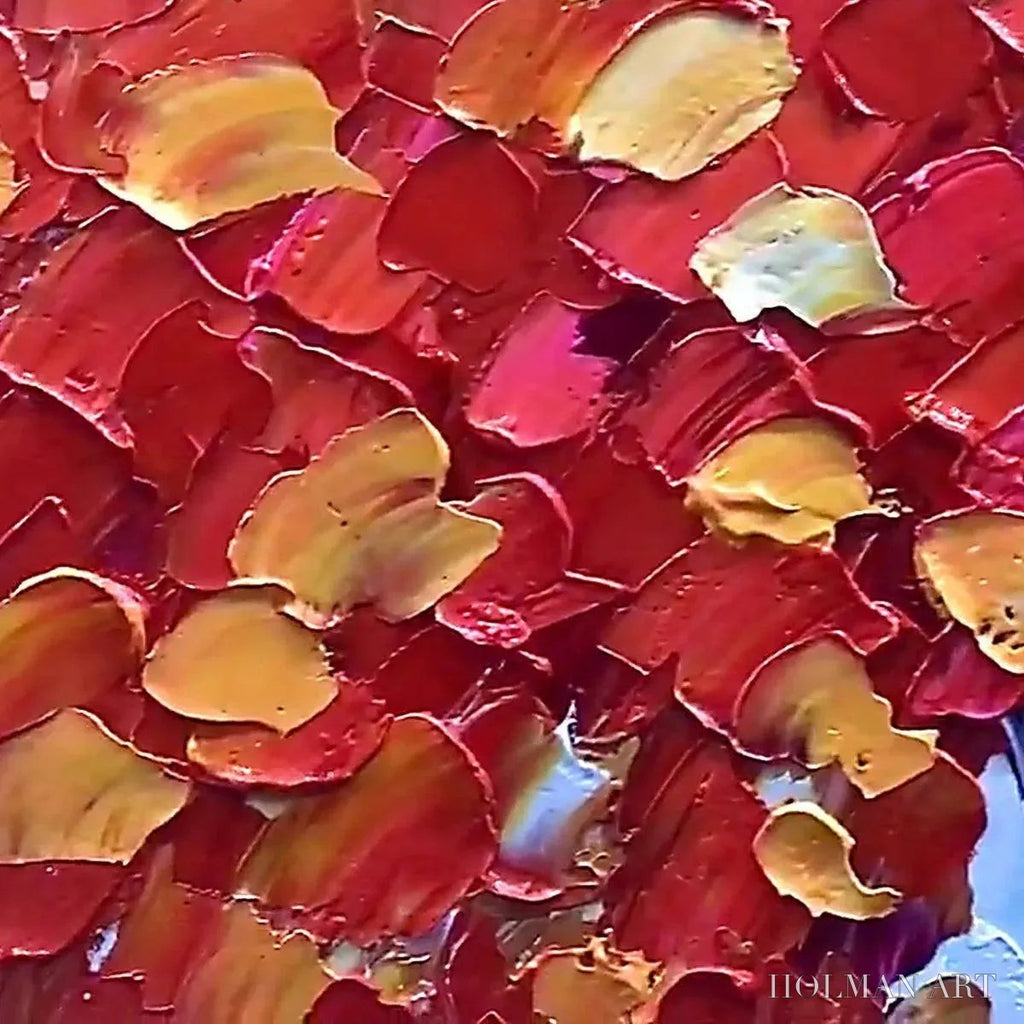HOLMAN ART Autumn Fire – Textured Impasto Painting of a Tree in Orange and Red - image 6