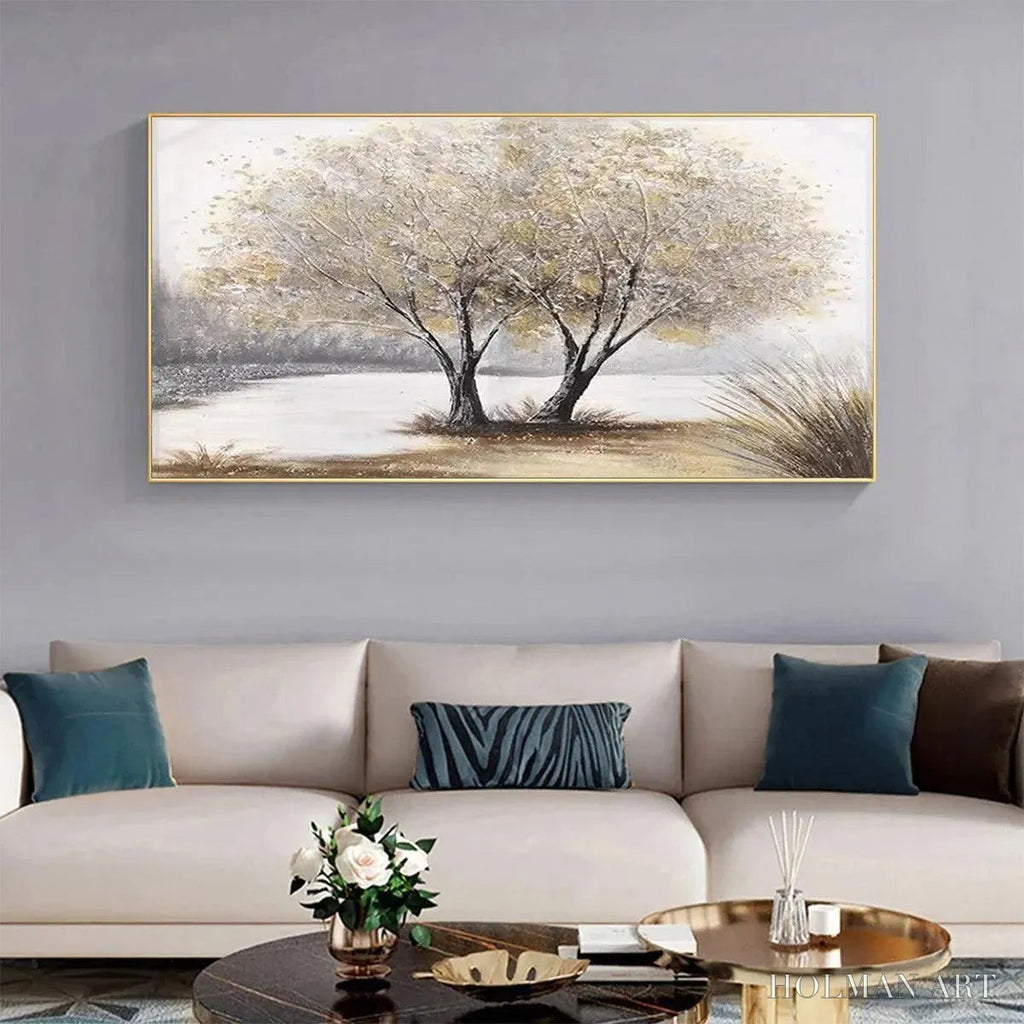 HOLMAN ART Twilight Trees – Serene Landscape Painting of Trees by the Water - image 2