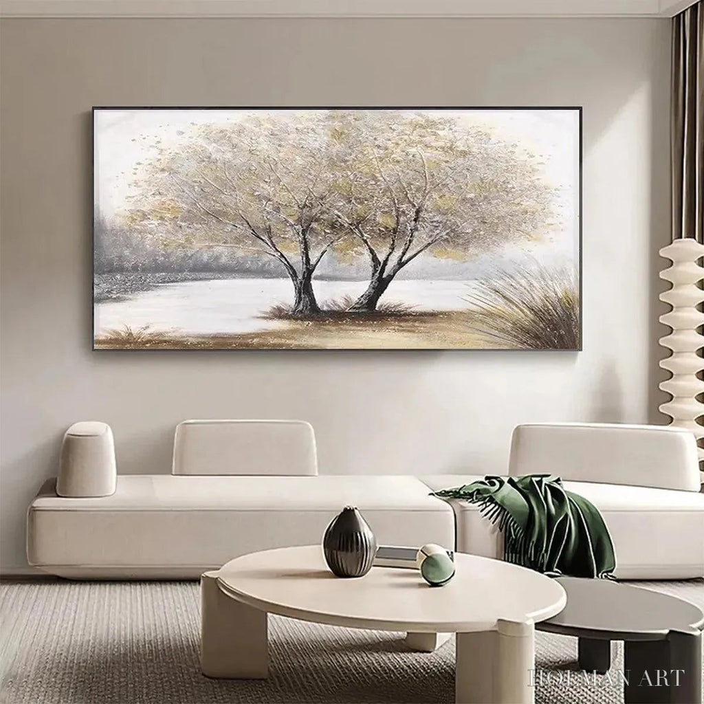 HOLMAN ART Twilight Trees – Serene Landscape Painting of Trees by the Water - image 3