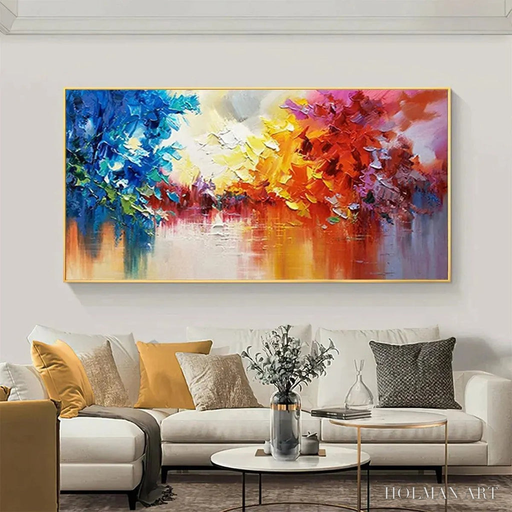 HOLMAN ART Colorful Reflections – Textured Abstract Landscape Painting - image 2