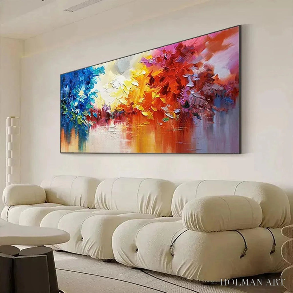 HOLMAN ART Colorful Reflections – Textured Abstract Landscape Painting - image 4
