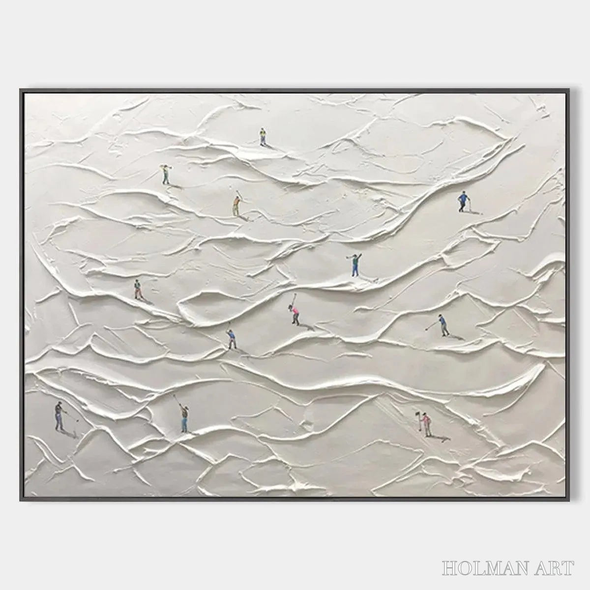 HOLMAN ART White Greens – Textured Abstract Golf Landscape Painting - image 1
