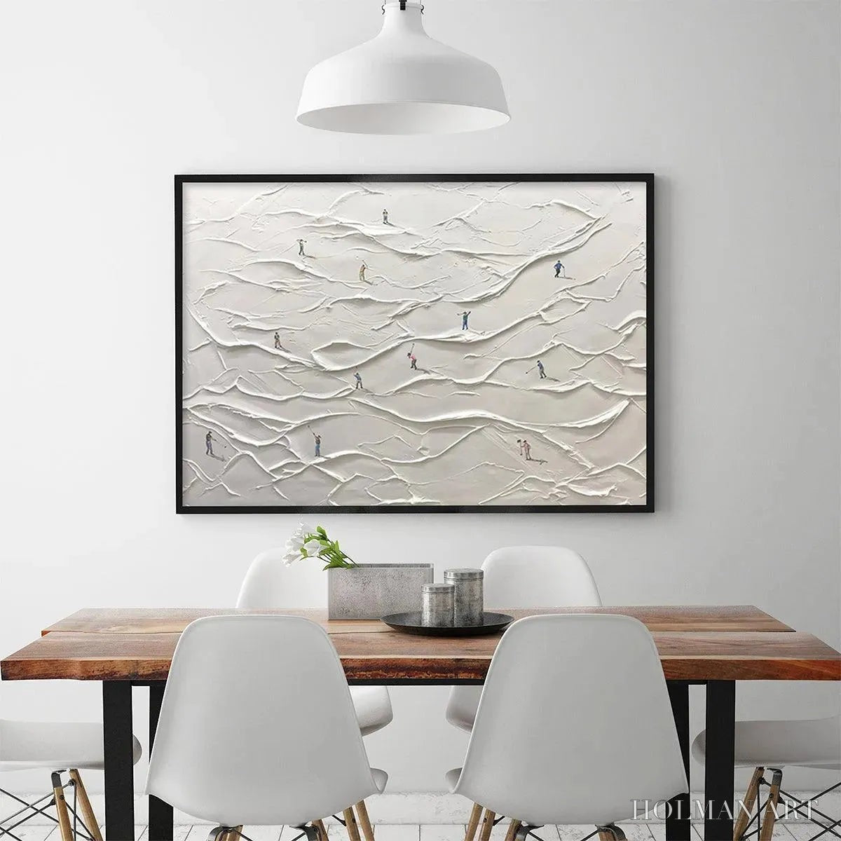 HOLMAN ART White Greens – Textured Abstract Golf Landscape Painting - image 2