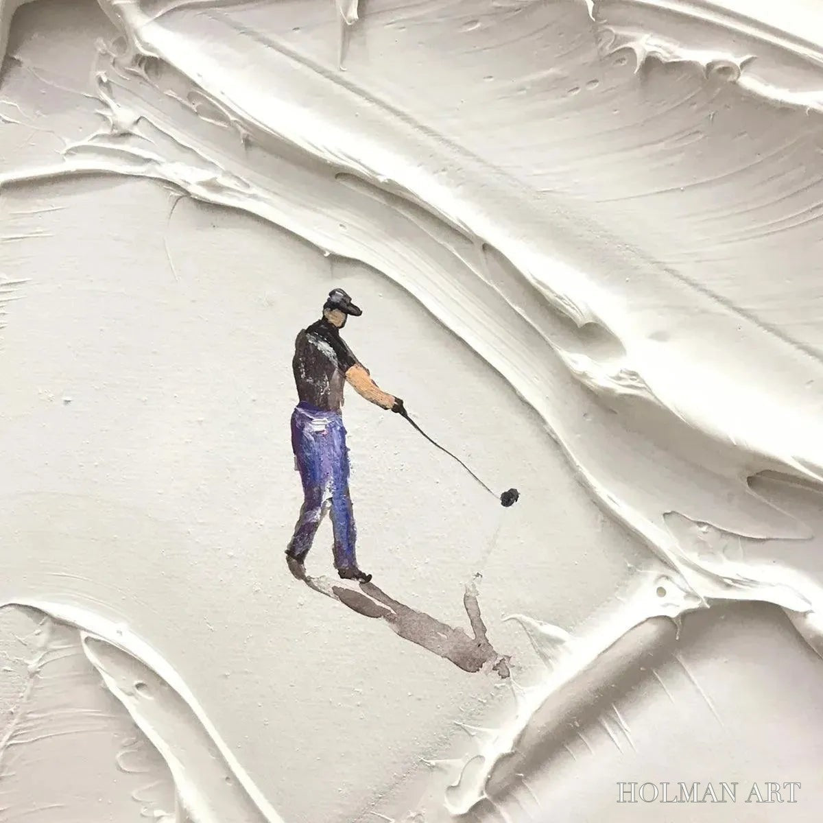 HOLMAN ART White Greens – Textured Abstract Golf Landscape Painting - image 3