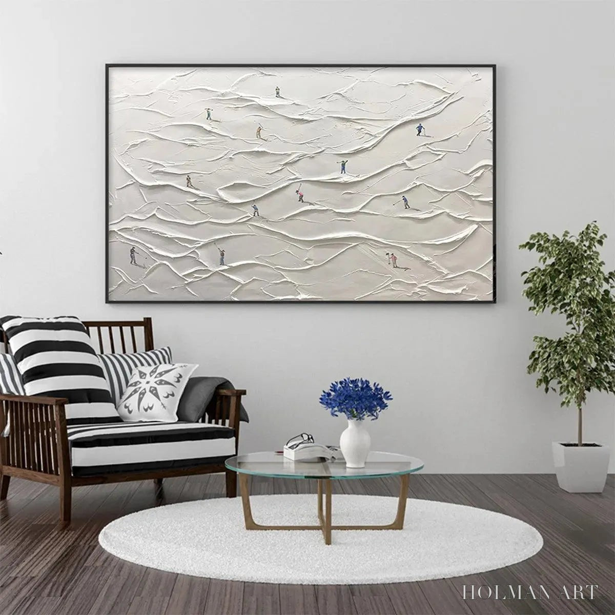 HOLMAN ART White Greens – Textured Abstract Golf Landscape Painting - image 4