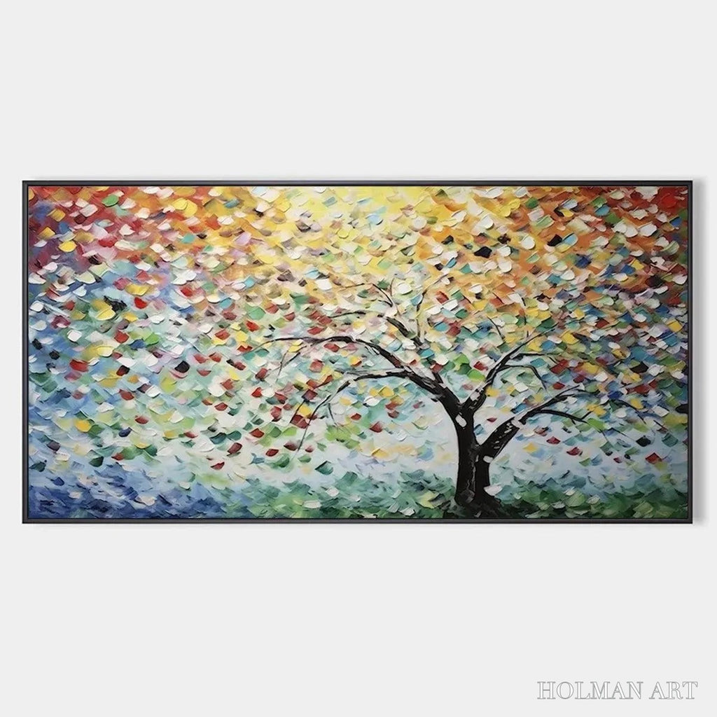 HOLMAN ART Rainbow Tree – Textured Impasto Tree Painting in Vibrant Colors - image 1