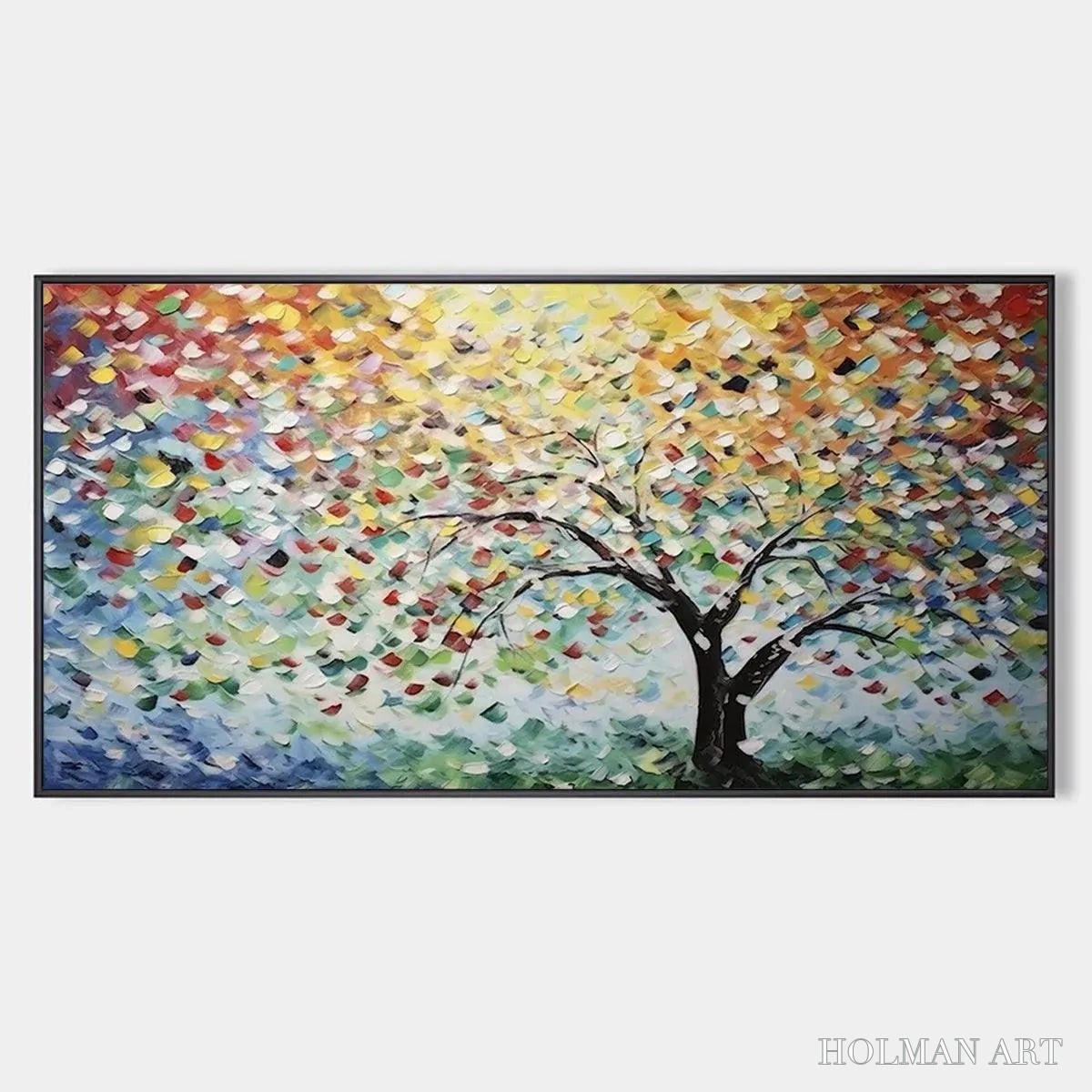 HOLMAN ART Rainbow Tree – Textured Impasto Tree Painting in Vibrant Colors - image 1