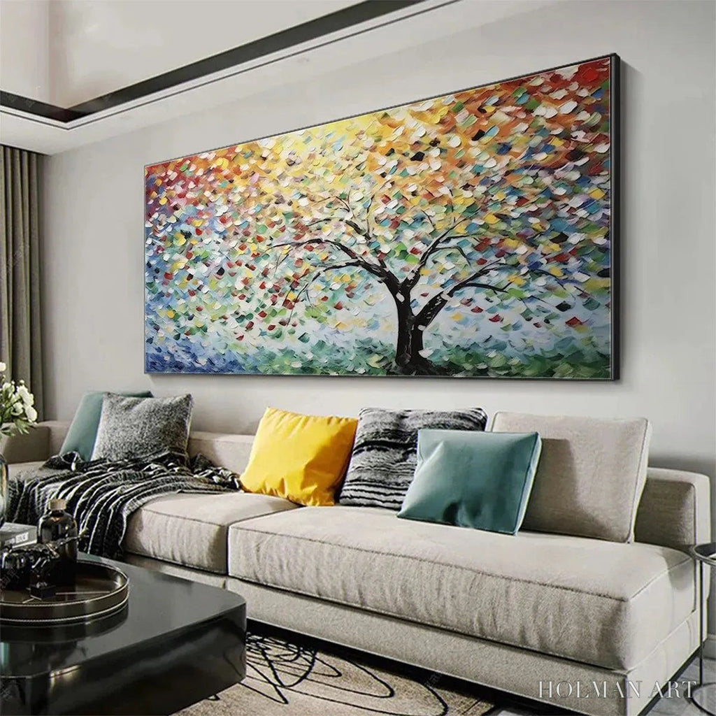 HOLMAN ART Rainbow Tree – Textured Impasto Tree Painting in Vibrant Colors - image 2