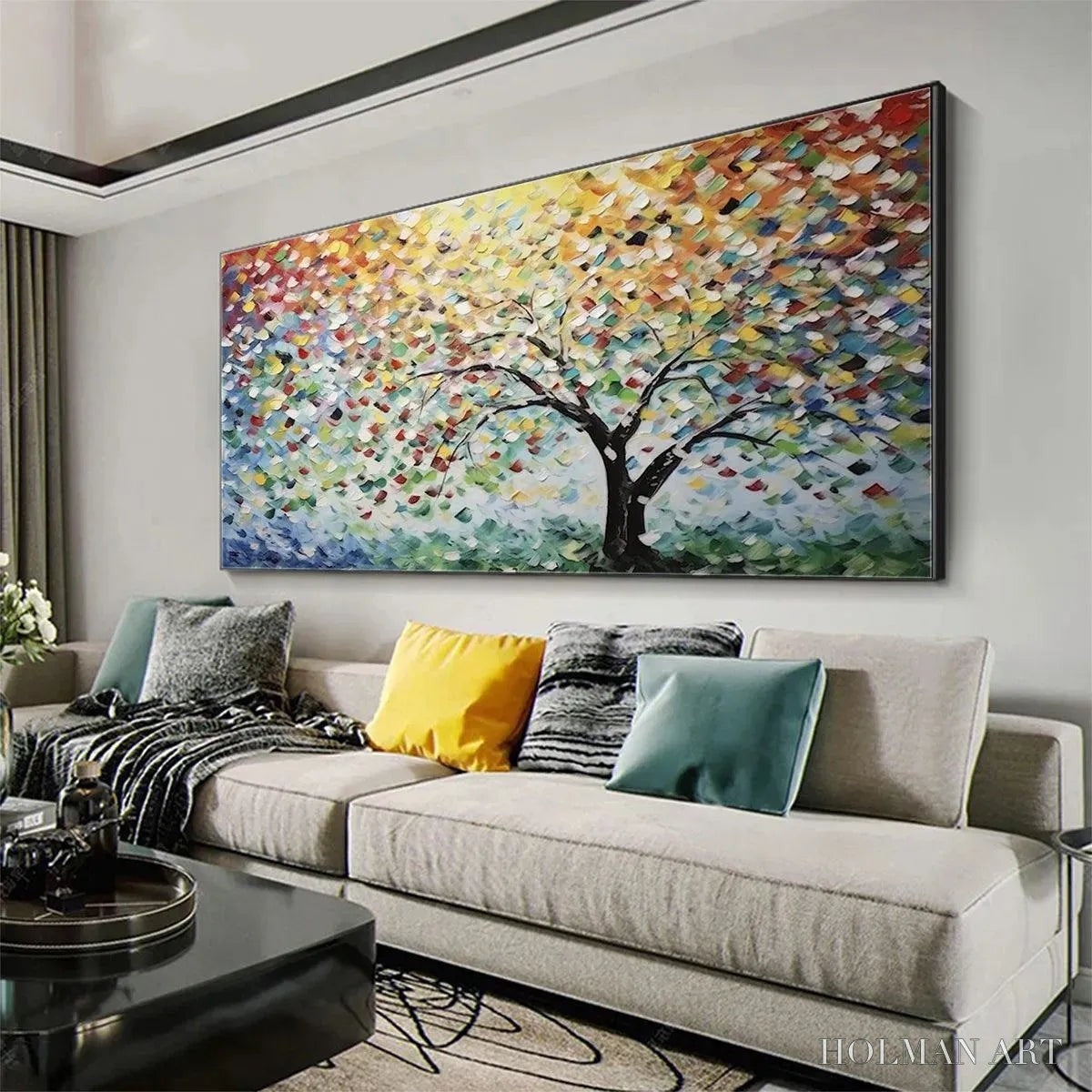 HOLMAN ART Rainbow Tree – Textured Impasto Tree Painting in Vibrant Colors - image 2