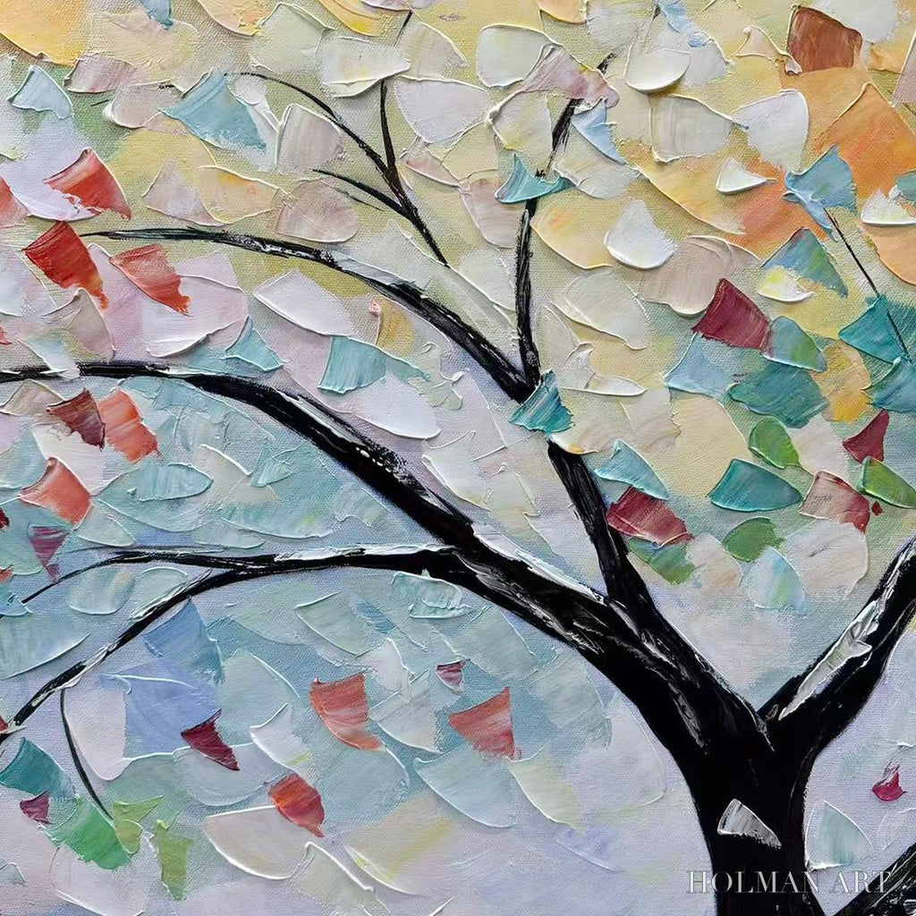 HOLMAN ART Rainbow Tree – Textured Impasto Tree Painting in Vibrant Colors - image 3