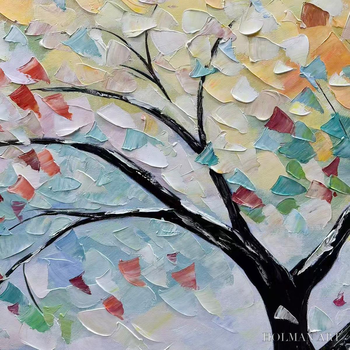 HOLMAN ART Rainbow Tree – Textured Impasto Tree Painting in Vibrant Colors - image 3