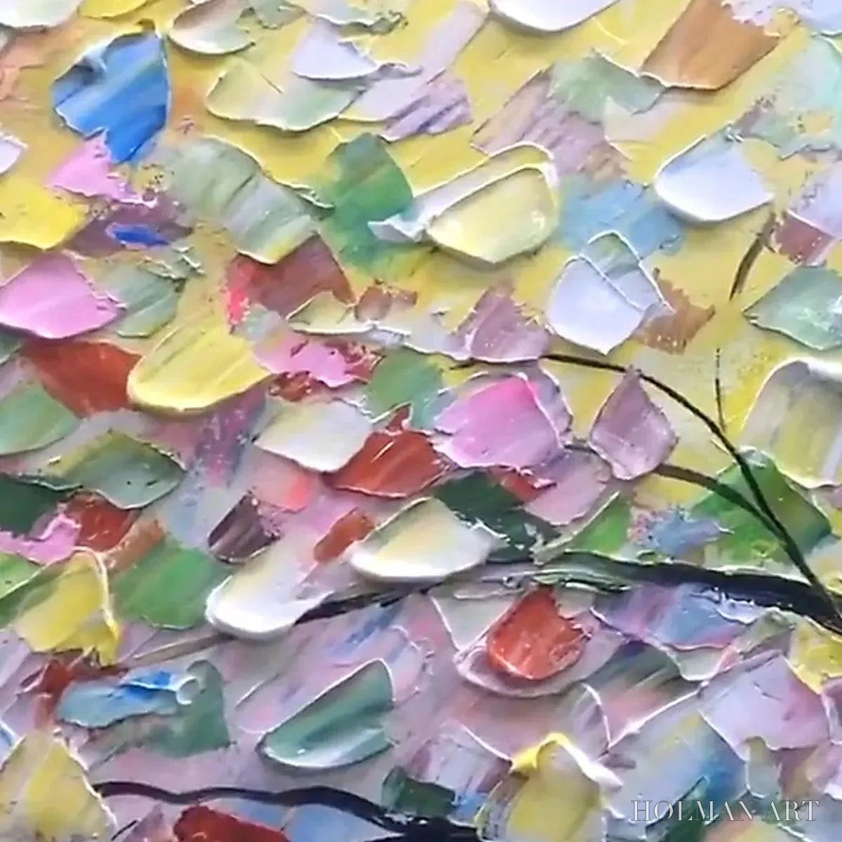 HOLMAN ART Rainbow Tree – Textured Impasto Tree Painting in Vibrant Colors - image 4