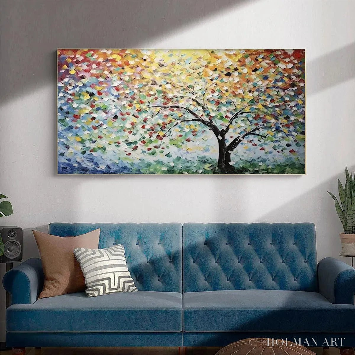 HOLMAN ART Rainbow Tree – Textured Impasto Tree Painting in Vibrant Colors - image 5