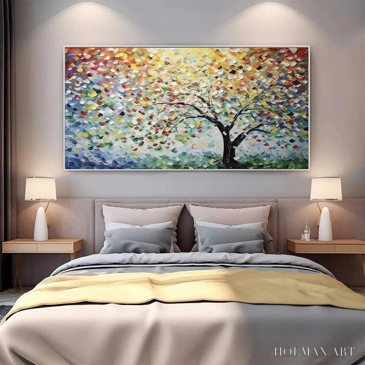 HOLMAN ART Rainbow Tree – Textured Impasto Tree Painting in Vibrant Colors - image 6