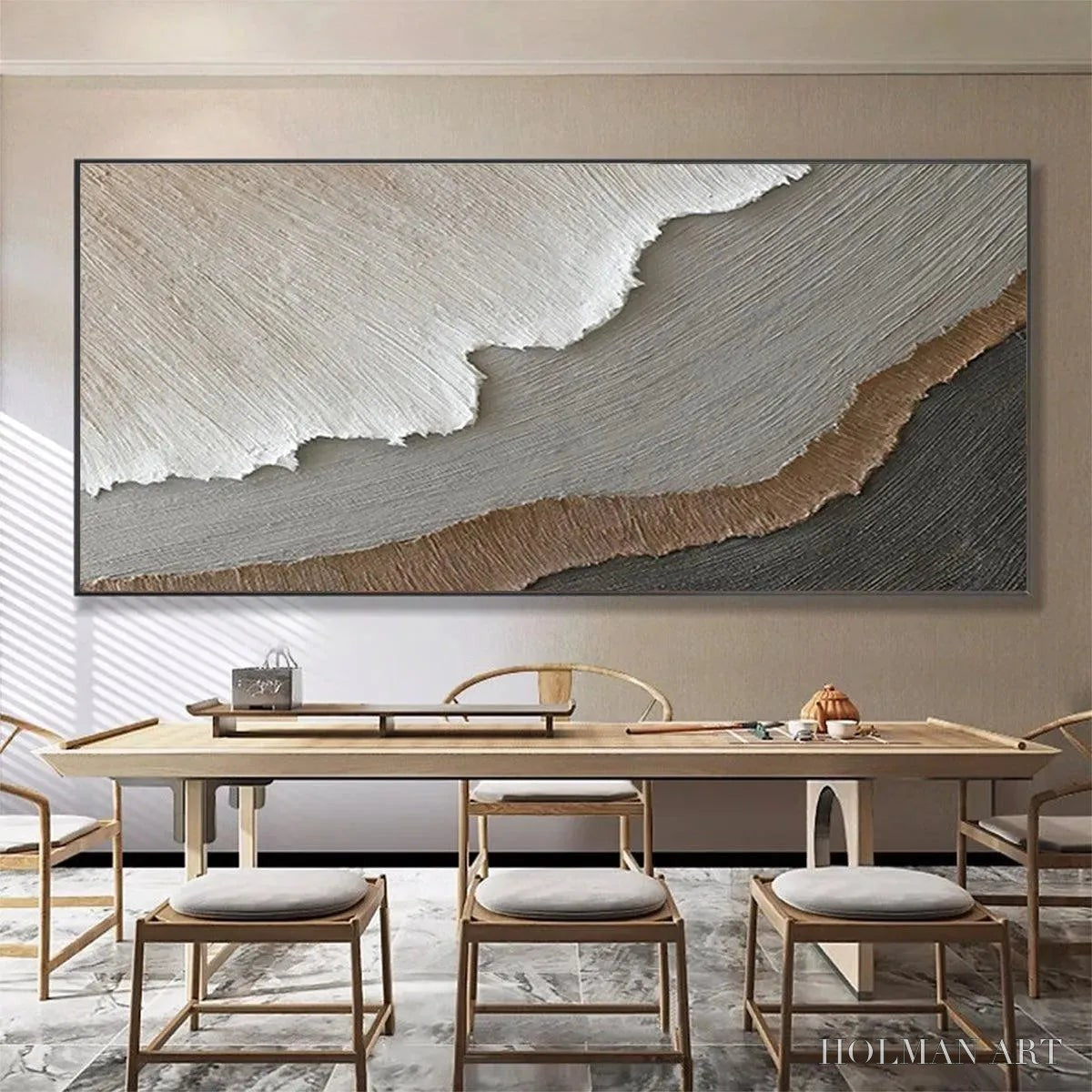 HOLMAN ART Earth Tones – Textured Abstract Landscape Painting in Neutral Colors - image 2