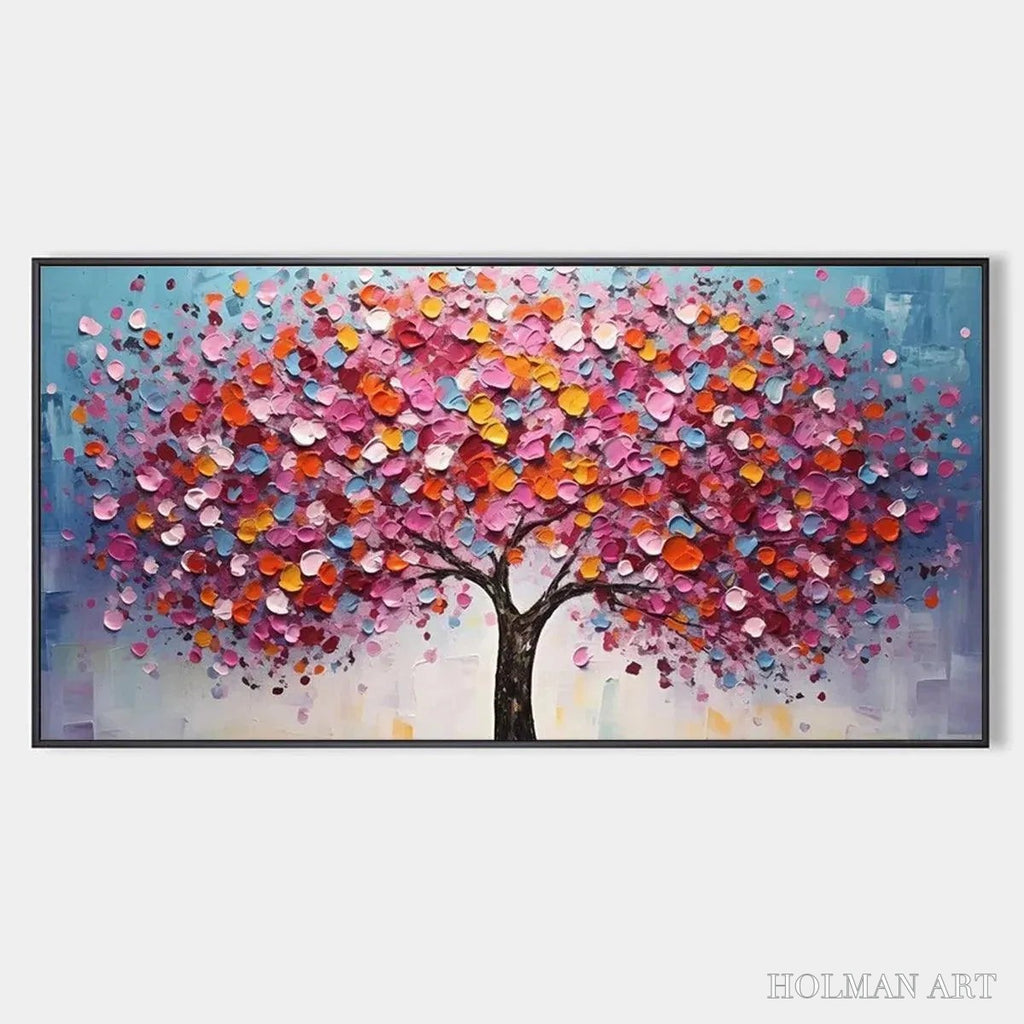 HOLMAN ART Jewel Tones Tree – Textured Impasto Tree Painting in Vibrant Pink - image 1