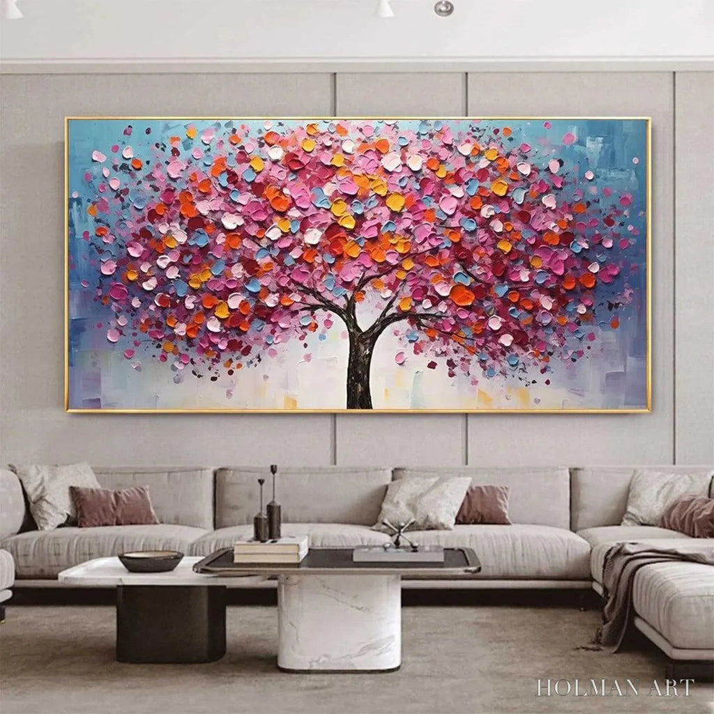 HOLMAN ART Jewel Tones Tree – Textured Impasto Tree Painting in Vibrant Pink - image 2