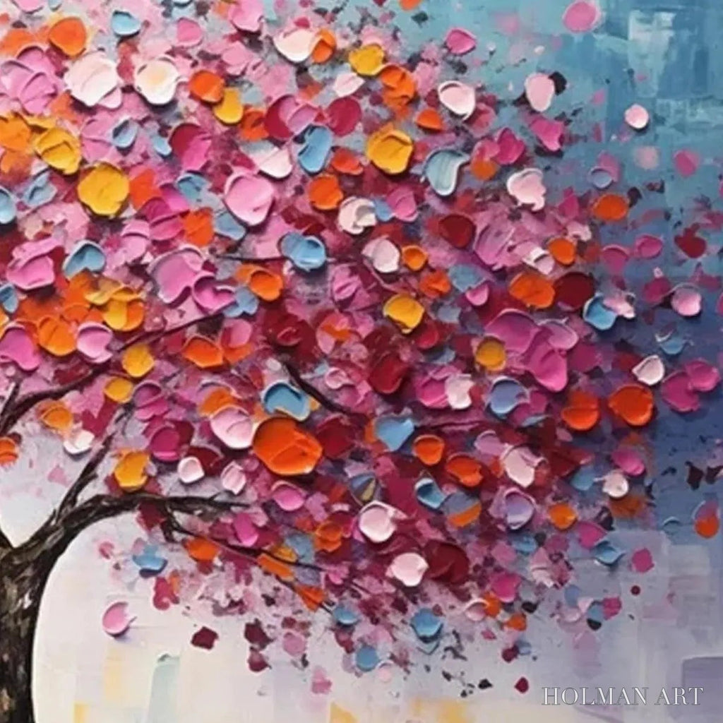 HOLMAN ART Jewel Tones Tree – Textured Impasto Tree Painting in Vibrant Pink - image 3