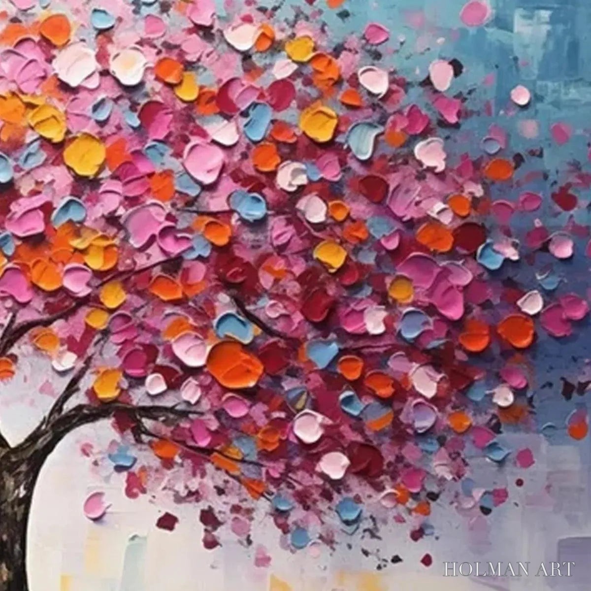 HOLMAN ART Jewel Tones Tree – Textured Impasto Tree Painting in Vibrant Pink - image 3