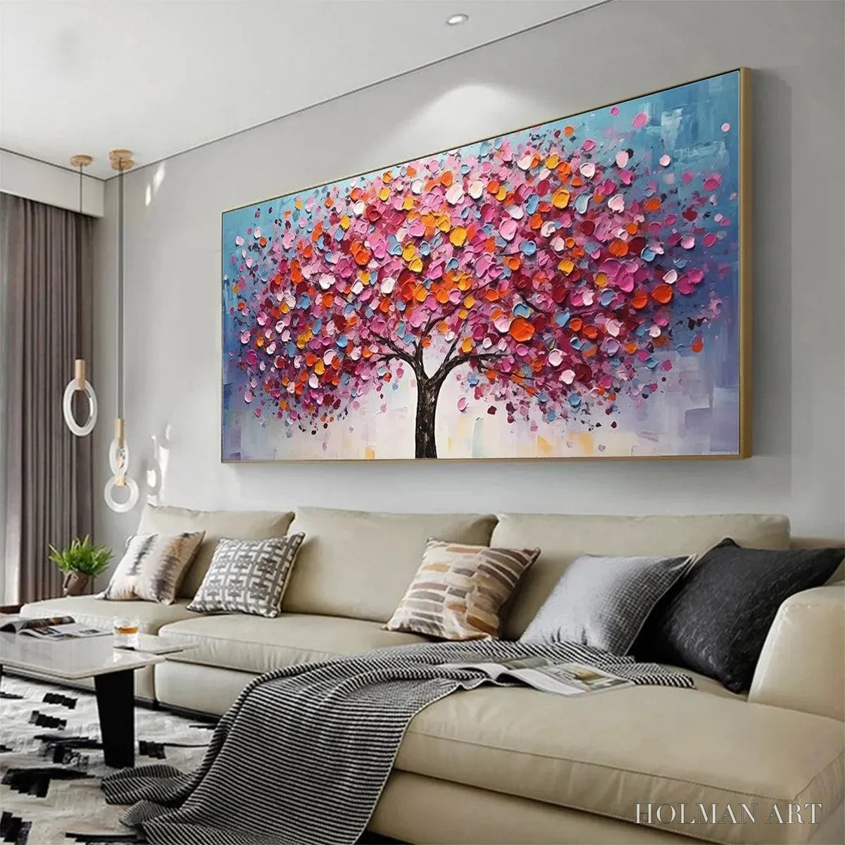 HOLMAN ART Jewel Tones Tree – Textured Impasto Tree Painting in Vibrant Pink - image 4