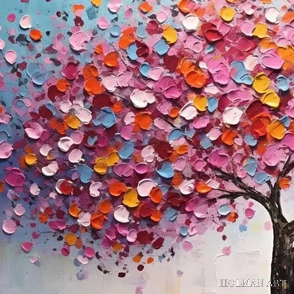HOLMAN ART Jewel Tones Tree – Textured Impasto Tree Painting in Vibrant Pink - image 5