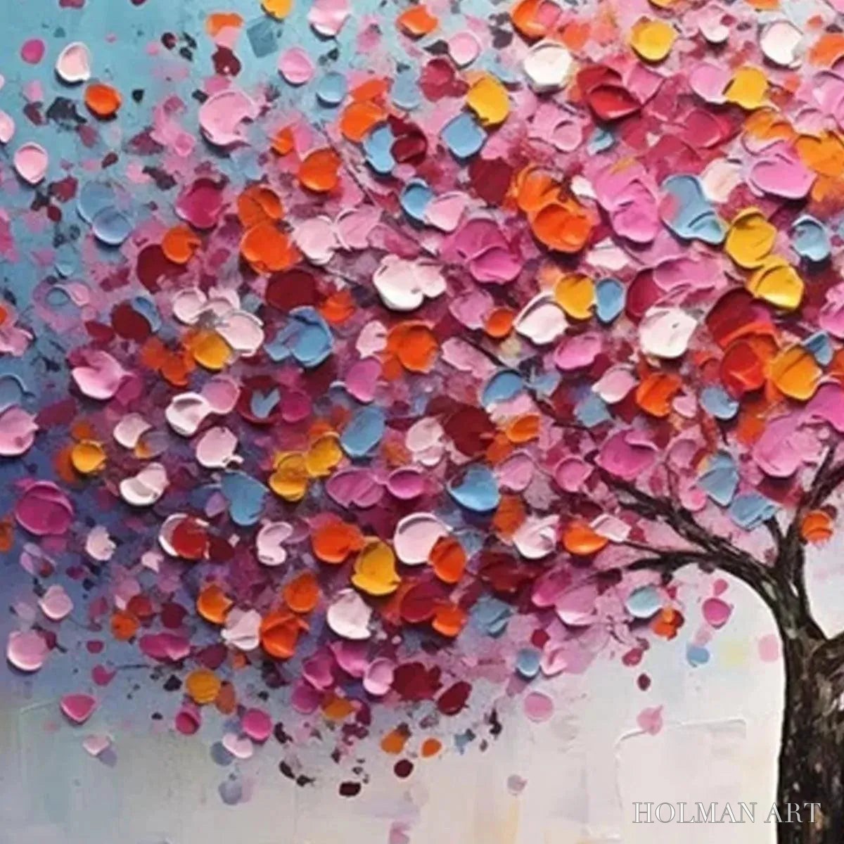 HOLMAN ART Jewel Tones Tree – Textured Impasto Tree Painting in Vibrant Pink - image 5