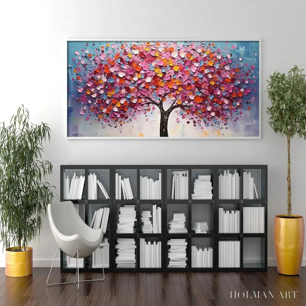 HOLMAN ART Jewel Tones Tree – Textured Impasto Tree Painting in Vibrant Pink - image 6
