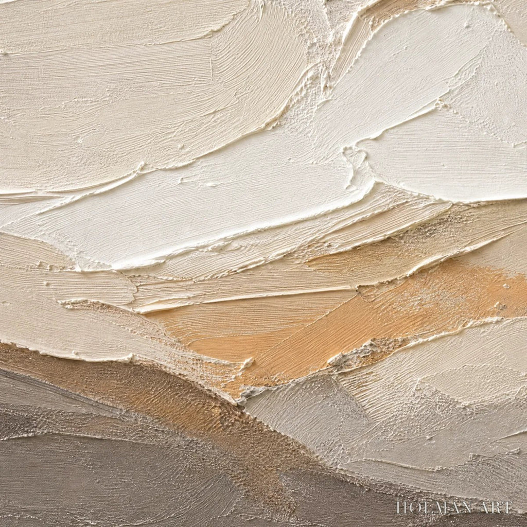 HOLMAN ART Pale Ridge – Beige White Mountain Abstract - image 3