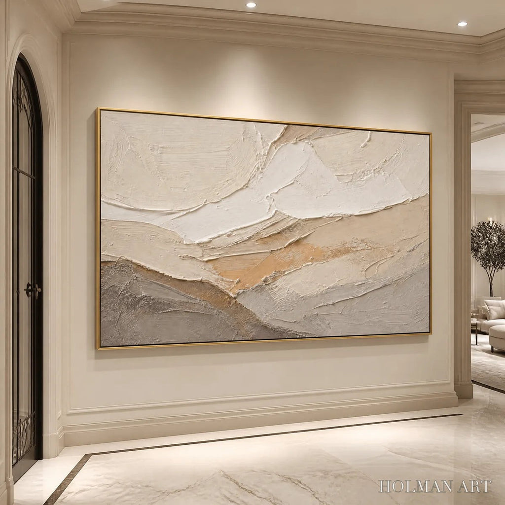 HOLMAN ART Pale Ridge – Beige White Mountain Abstract - image 4