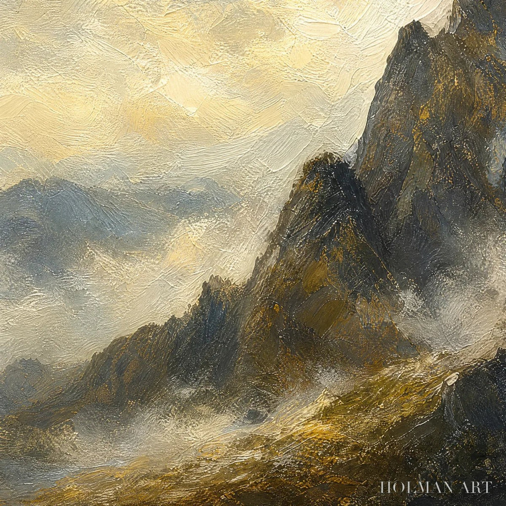 HOLMAN ART Silver Ridge – Moody Mountain Landscape Painting - image 4