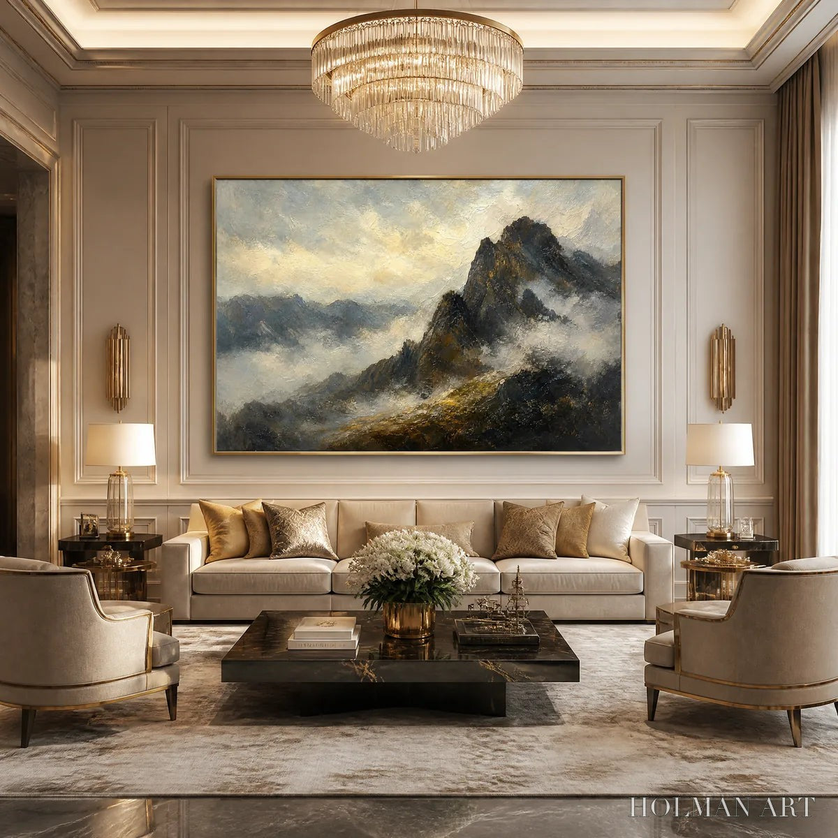 HOLMAN ART Silver Ridge – Moody Mountain Landscape Painting - image 6