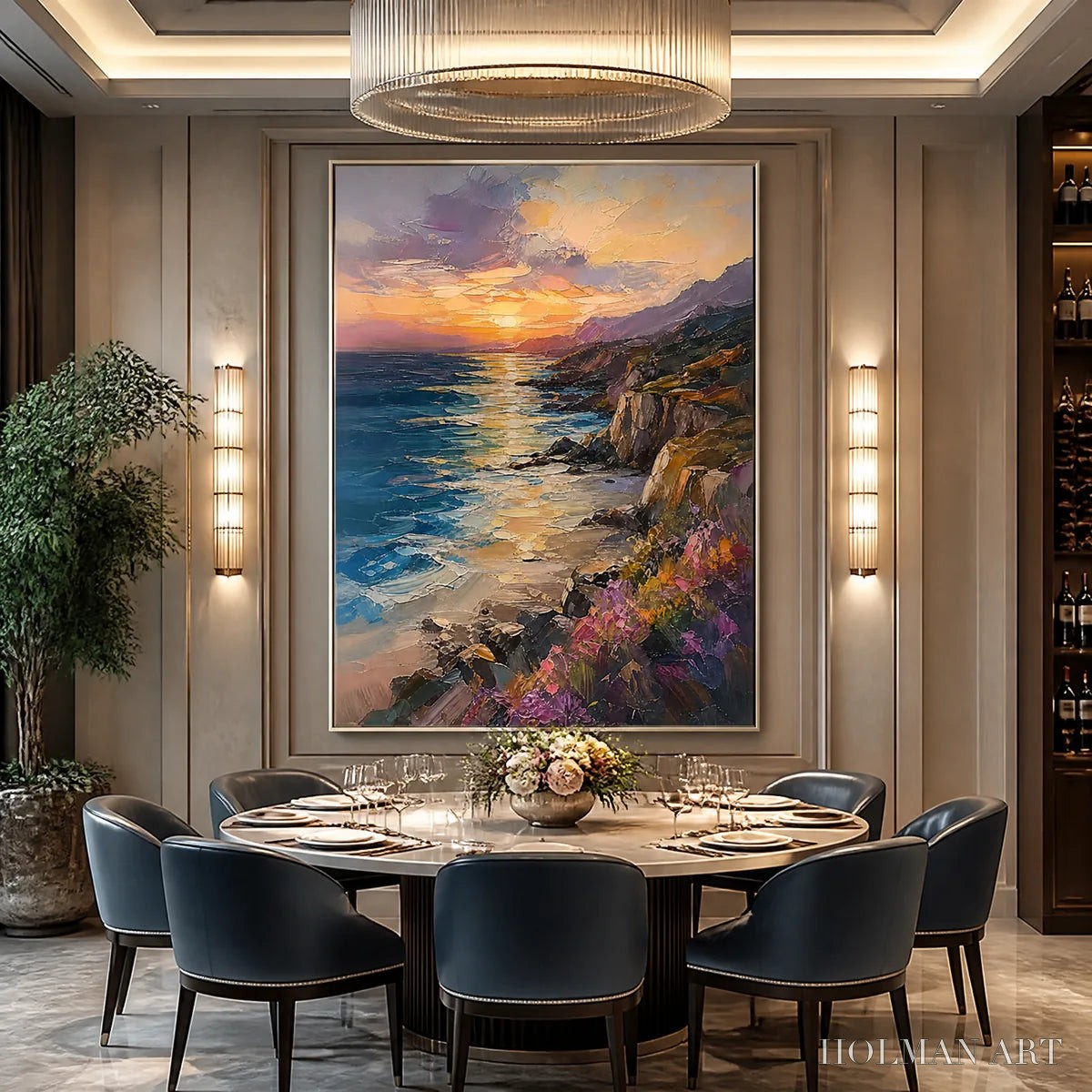 HOLMAN ART Sunset Cliffs – Sunset Coastal Cliffs Painting - image 2
