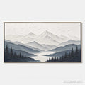 HOLMAN ART Whispering Peaks – Textured Monochrome Mountain Lake Landscape Painting - image 1