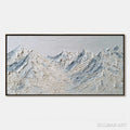 HOLMAN ART Alpine Serenity White Textured Mountain Landscape Oil Painting - image 1