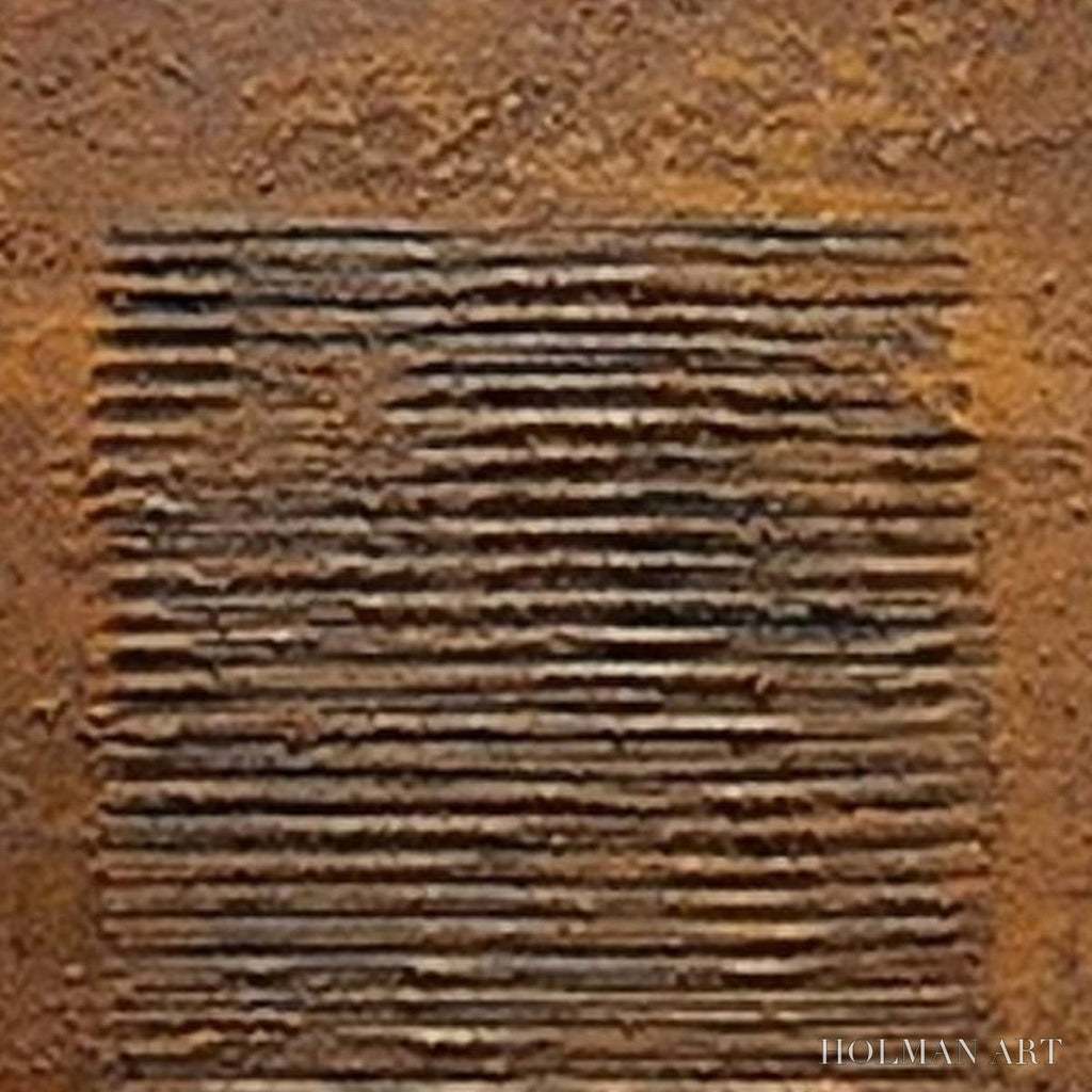 HOLMAN ART Earthen Codex – Large Textured Brown Wabi Sabi Abstract Art - image 3