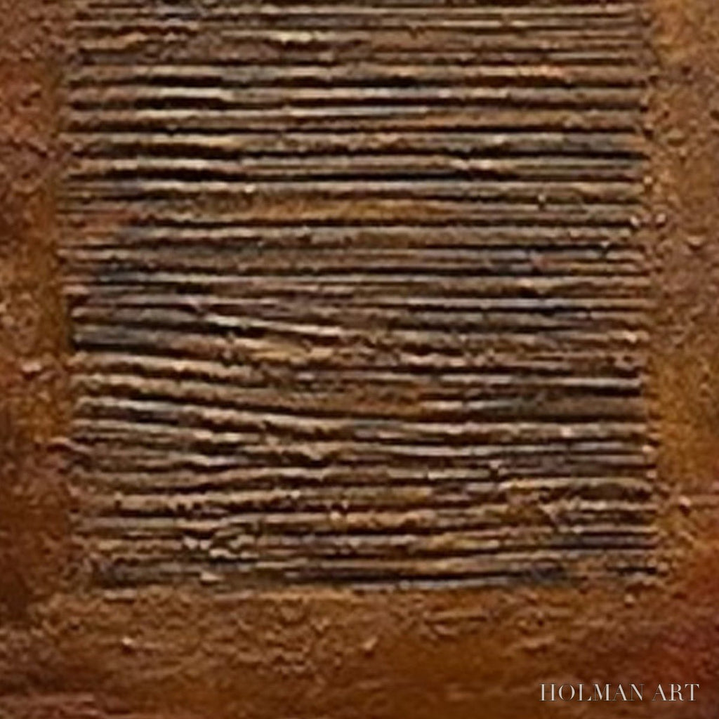 HOLMAN ART Earthen Codex – Large Textured Brown Wabi Sabi Abstract Art - image 5